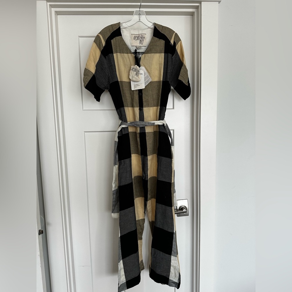 Ace & Jig Black and Tan Check Jumpsuit
